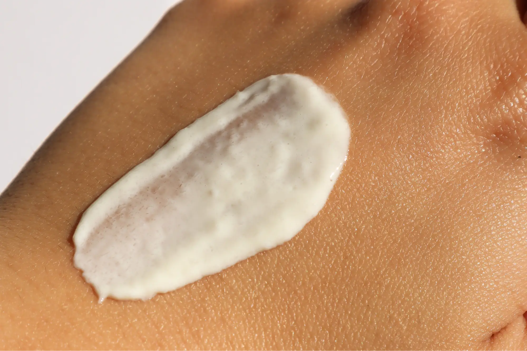 skincare texture on the back of hand